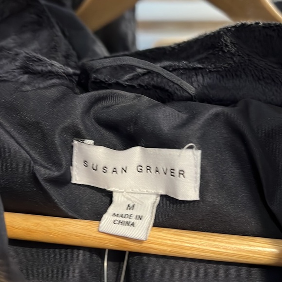 Susan Graver Water Resistant Quilted Puffer Jacket with Hood - Stormy Night - Picture 6 of 8